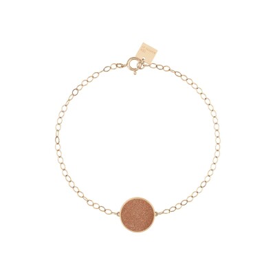 Ginette NY EVER DISC bracelet, pink gold and sandstone