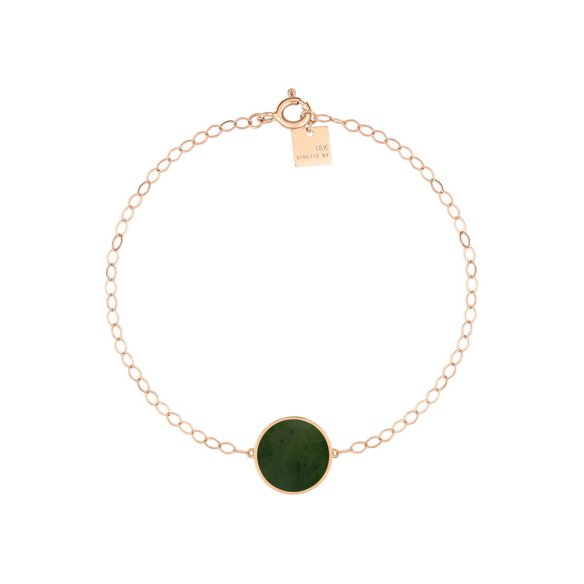 Bracelet GINETTE NY EVER en or rose et jade