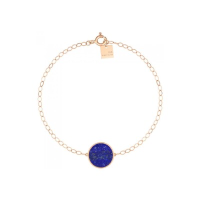 GINETTE NY EVER Disc bracelet, rose gold, lapis lazulis