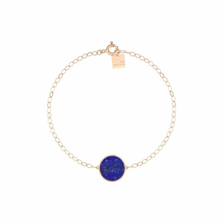 GINETTE NY EVER Disc bracelet, rose gold, lapis lazulis