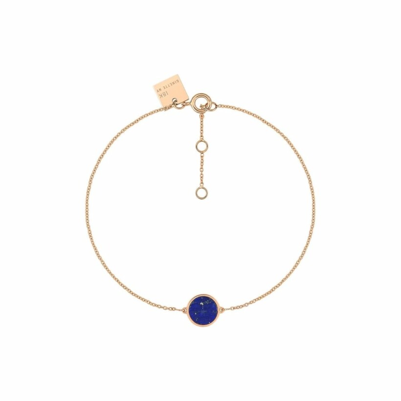Bracelet Ginette NY Mini Ever Disc en or rose et lapis lazuli