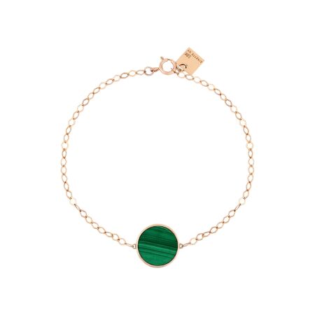 Bracelet GINETTE NY EVER en or rose et malachite