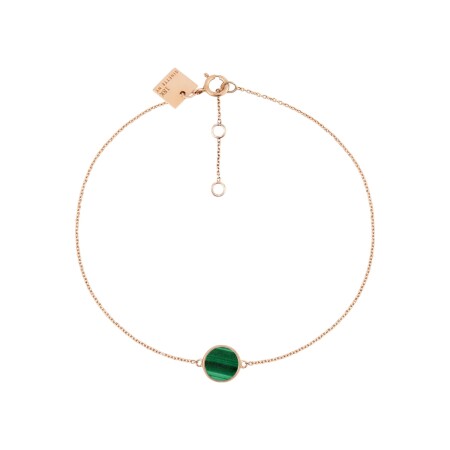 Bracelet GINETTE NY EVER en or rose et malachite