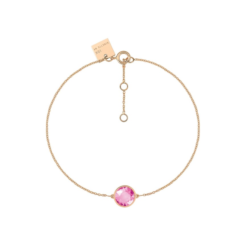 Bracelet GINETTE NY MINI EVER en or rose et corindon rose