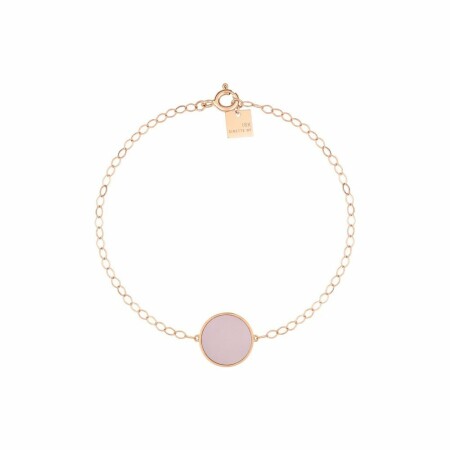 Bracelet Ginette NY EVER DISC Pink Mop Disc en or rose et nacre rose