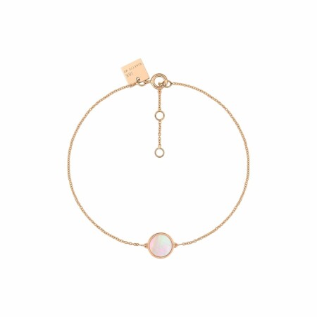 Bracelet Ginette NY Mini Ever Disc en or rose et nacre rose