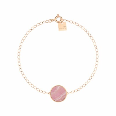 Bracelet Ginette NY EVER DISC en rhodocrosite et or rose