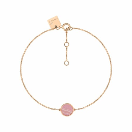 GINETTE NY EVER mini disc bracelet, rhodocrosite and rose gold