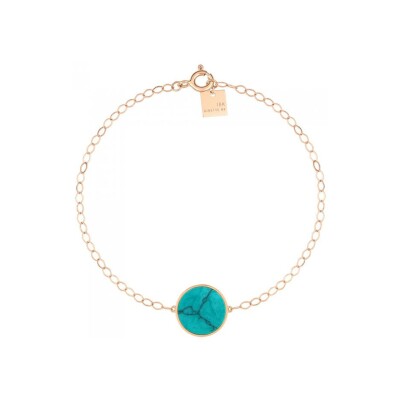 GINETTE NY EVER Disc bracelet, rose gold, turquoise