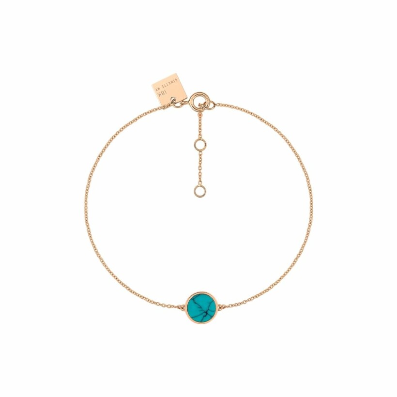 Bracelet Ginette NY MINI EVER en or rose et turquoise