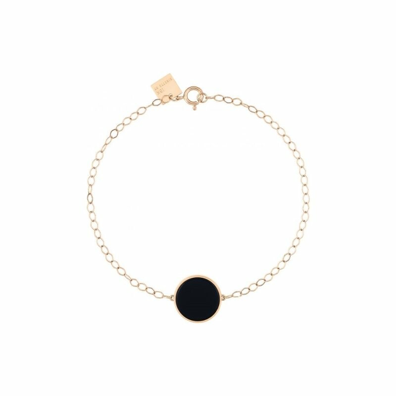 Bracelet GINETTE NY EVER en or rose et onyx