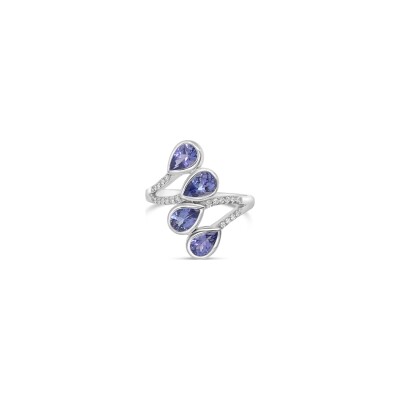 Bague Gringoire Joaillerie Voyage en or blanc, tanzanite et diamants