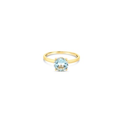 Bague Gringoire Joaillerie en or jaune et aigue-marine