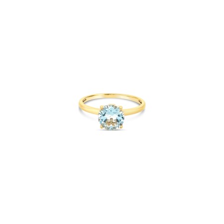 Bague Gringoire Joaillerie en or jaune et aigue-marine