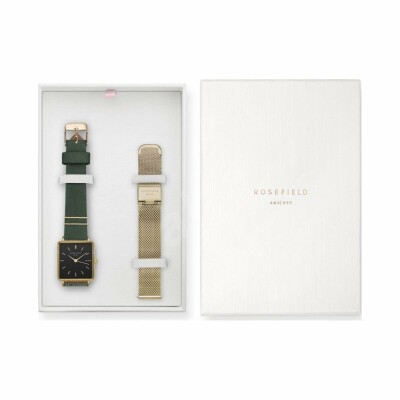  Coffret de montre Rosefield The Boxy QBFGG-Q031 et bracelet de montre en métal doré 