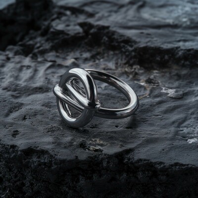 Bague Untied en argent rhodié