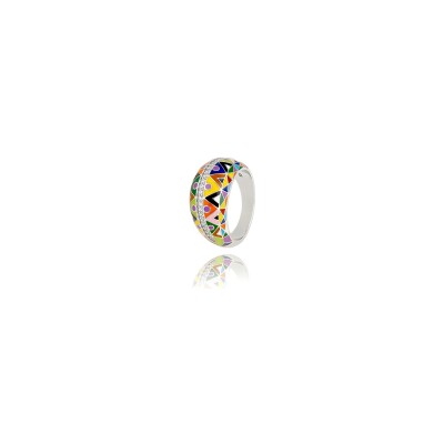 Bague Una Storia Île de Pâques en argent rhodié et oxydes de zirconium