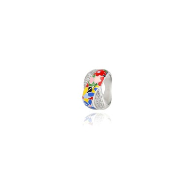 Bague Una Storia Majorelle en argent rhodié et oxydes de zirconium