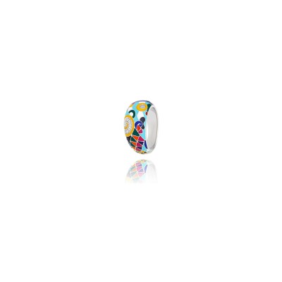 Bague Una Storia Marina en argent rhodié, turquoise et oxydes de zirconium