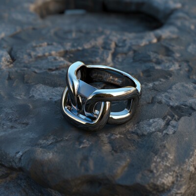 Bague Untied en argent rhodié