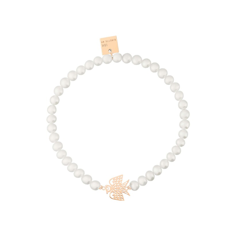 GINETTE NY GEORGIA bracelet, rose gold and fresh water pearls