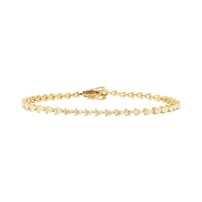 Bracelet Ligne en or jaune et diamants taille poire