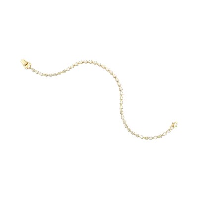 Bracelet Ligne en or jaune et diamants taille poire