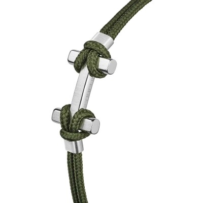 Bracelet Herbelin Amarrage en acier brossé et nylon kaki