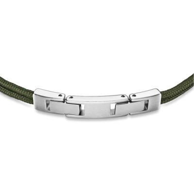Bracelet Herbelin Amarrage en acier brossé et nylon kaki