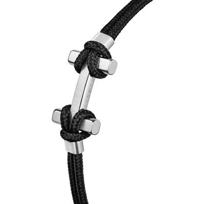 Bracelet Herbelin Amarrage en acier brossé et nylon noir