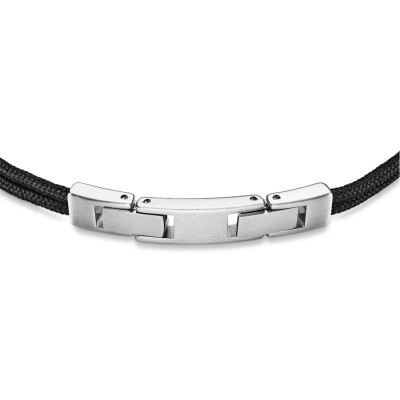 Bracelet Herbelin Amarrage en acier brossé et nylon noir