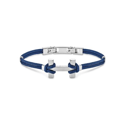 Bracelet Herbelin Amarrage en acier brossé et nylon bleu marine