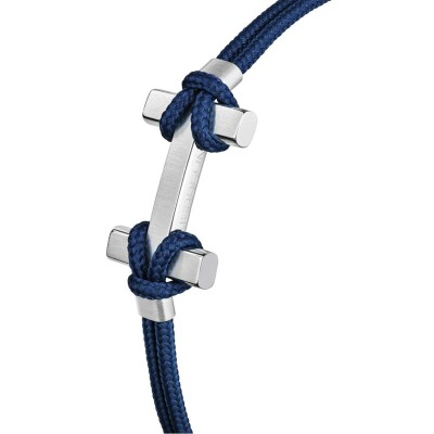 Bracelet Herbelin Amarrage en acier brossé et nylon bleu marine