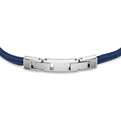 Bracelet Herbelin Amarrage en acier brossé et nylon bleu marine