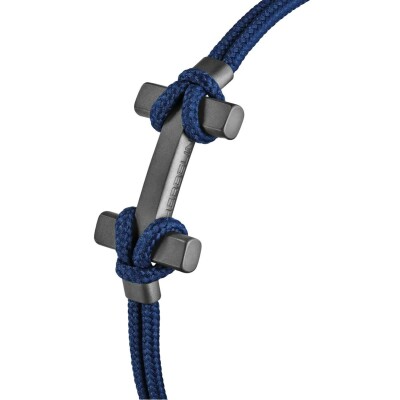 Bracelet Herbelin Amarrage en titane sablé et nylon bleu marine