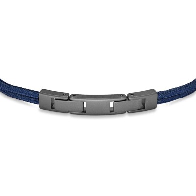 Bracelet Herbelin Amarrage en titane sablé et nylon bleu marine