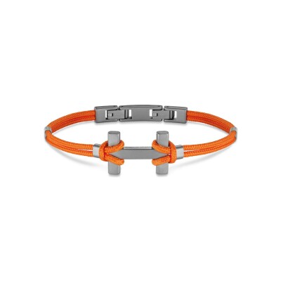 Bracelet Herbelin Amarrage en titane sablé et nylon orange