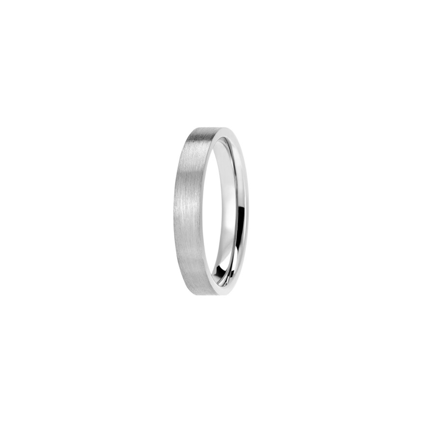 Ferret Ruban 4mm wedding band in white gold, matte finish