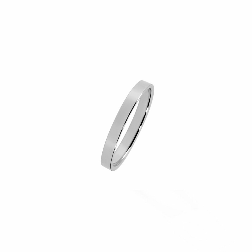 Bonheur Rounded Edge wedding ring, white gold, 2.5mm