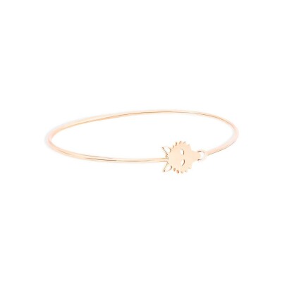 Bracelet jonc Ginette NY WOLF medium en or rose