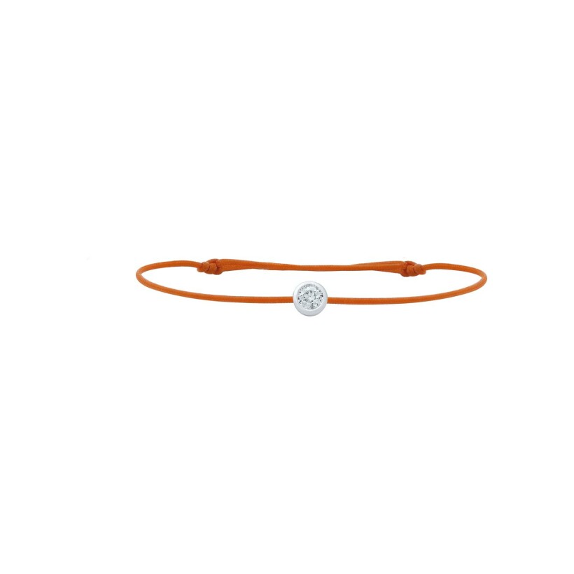 Bracelet Filles en or sur cordon orange et diamant
