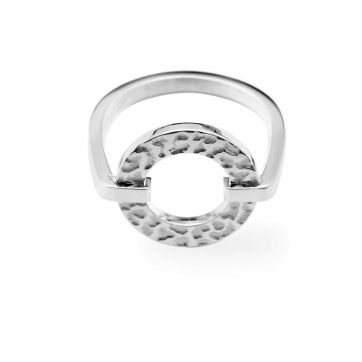 Bague Pierre Lannier Caprice en acier argenté, taille 56