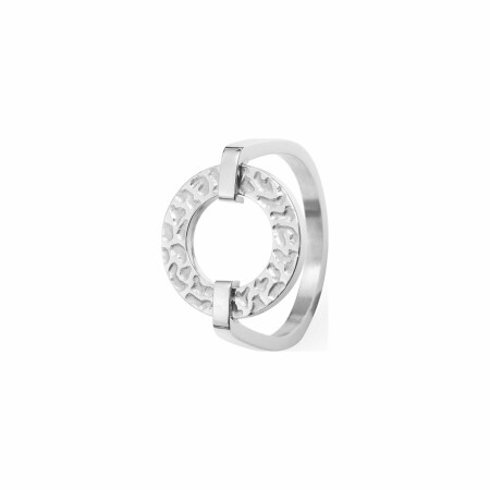 Bague Pierre Lannier Caprice en acier argenté, taille 56