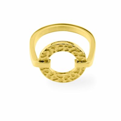 Bague Pierre Lannier Caprice en acier doré, taille 56