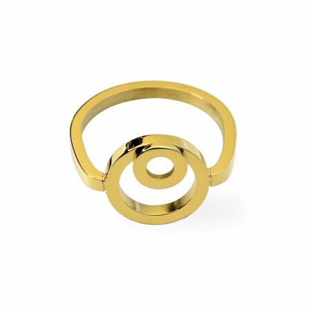 Bague Pierre Lannier Séduction en acier doré, taille 56