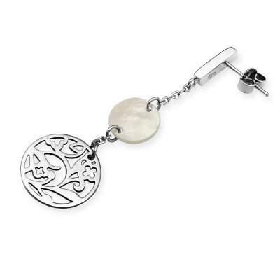 Boucles d'oreilles Pierre Lannier Eolia en acier argenté