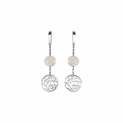 Boucles d'oreilles Pierre Lannier Eolia en acier argenté