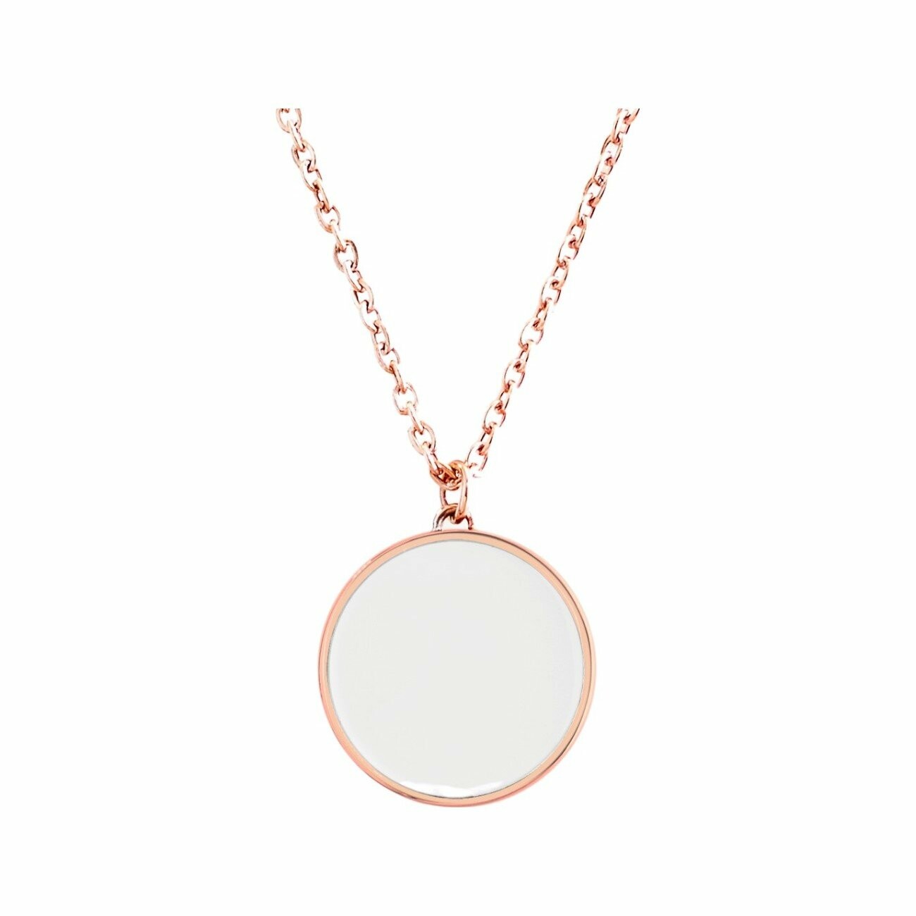 Collier Pierre Lannier Symphony en acier doré rose, blanc