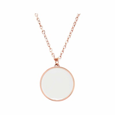 Collier Pierre Lannier Symphony en acier doré rose, blanc