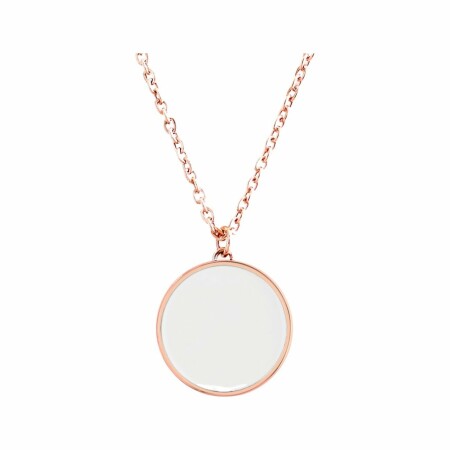 Collier Pierre Lannier Symphony en acier doré rose, blanc